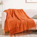 Pumpkin Spice Textured Throw Blanket Nestasia