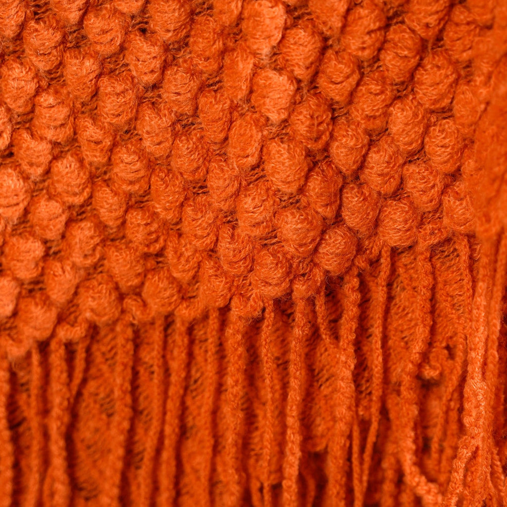 Pumpkin Spice Textured Throw Blanket Nestasia
