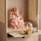 Pure Brass Akhand Jyoti Diya With Borosilicate Glass Cover Nestasia