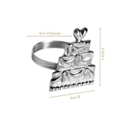 Cake Napkin Ring In Pure Brass Set Of 6 Silver Nestasia
