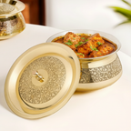 Pure Brass Embossed Handi Cooking Pot With Lid 2300ml Nestasia