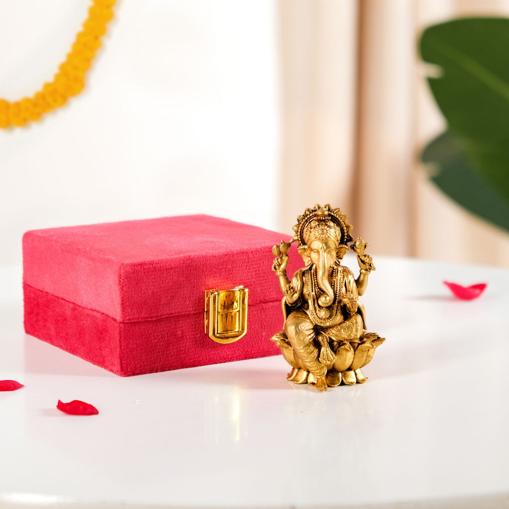 Pure Brass Ganesh Idol 8cm Nestasia