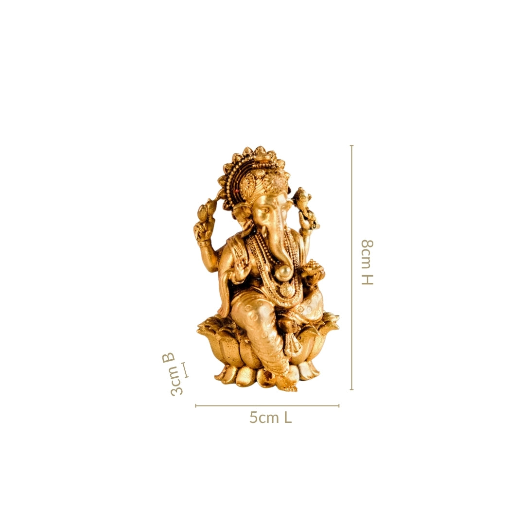 Pure Brass Ganesh Idol 8cm Nestasia