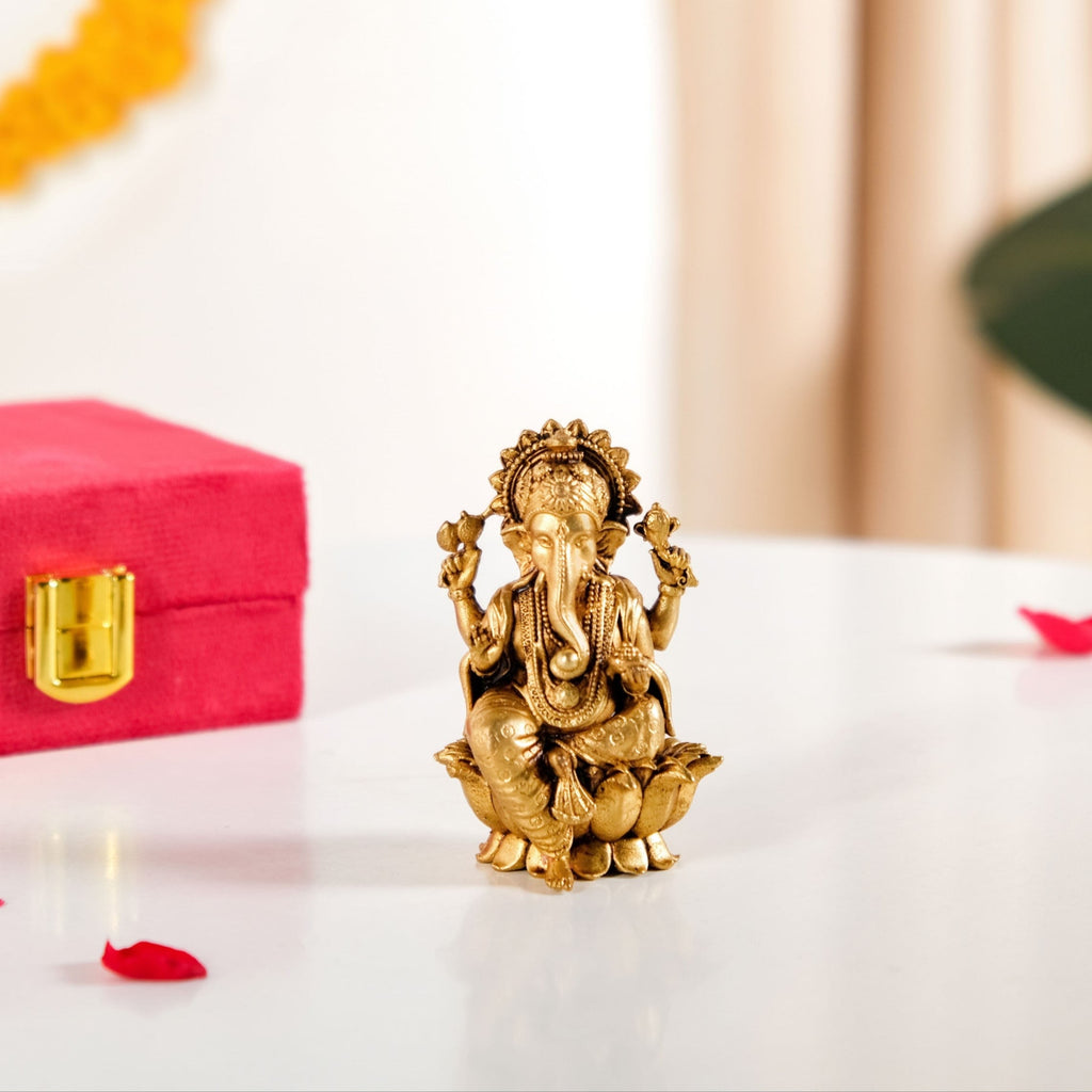 Pure Brass Ganesh Idol 8cm Nestasia