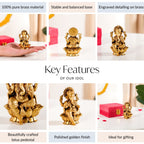 Pure Brass Ganesh Idol 8cm Nestasia