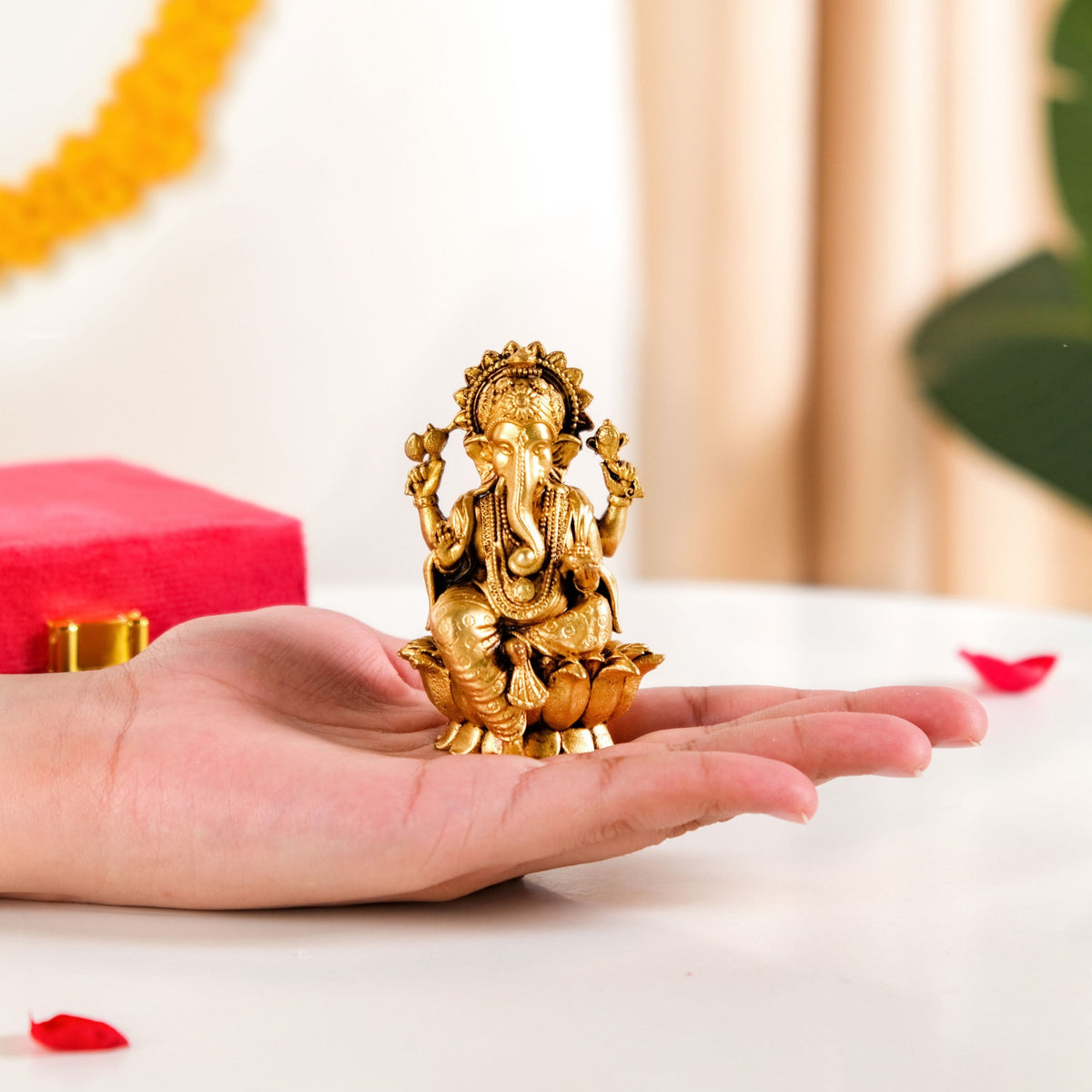 Pure Brass Ganesh Idol 8cm Nestasia