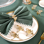 Gingko Leaf Napkin Ring In Pure Brass Set Of 6 Gold Nestasia