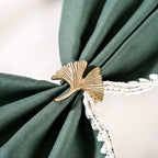 Gingko Leaf Napkin Ring In Pure Brass Set Of 6 Gold Nestasia