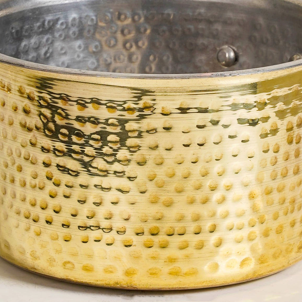 Pure Brass Hammered Saucepan 1200ml Nestasia