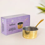Pure Brass Hammered Saucepan 1200ml Nestasia