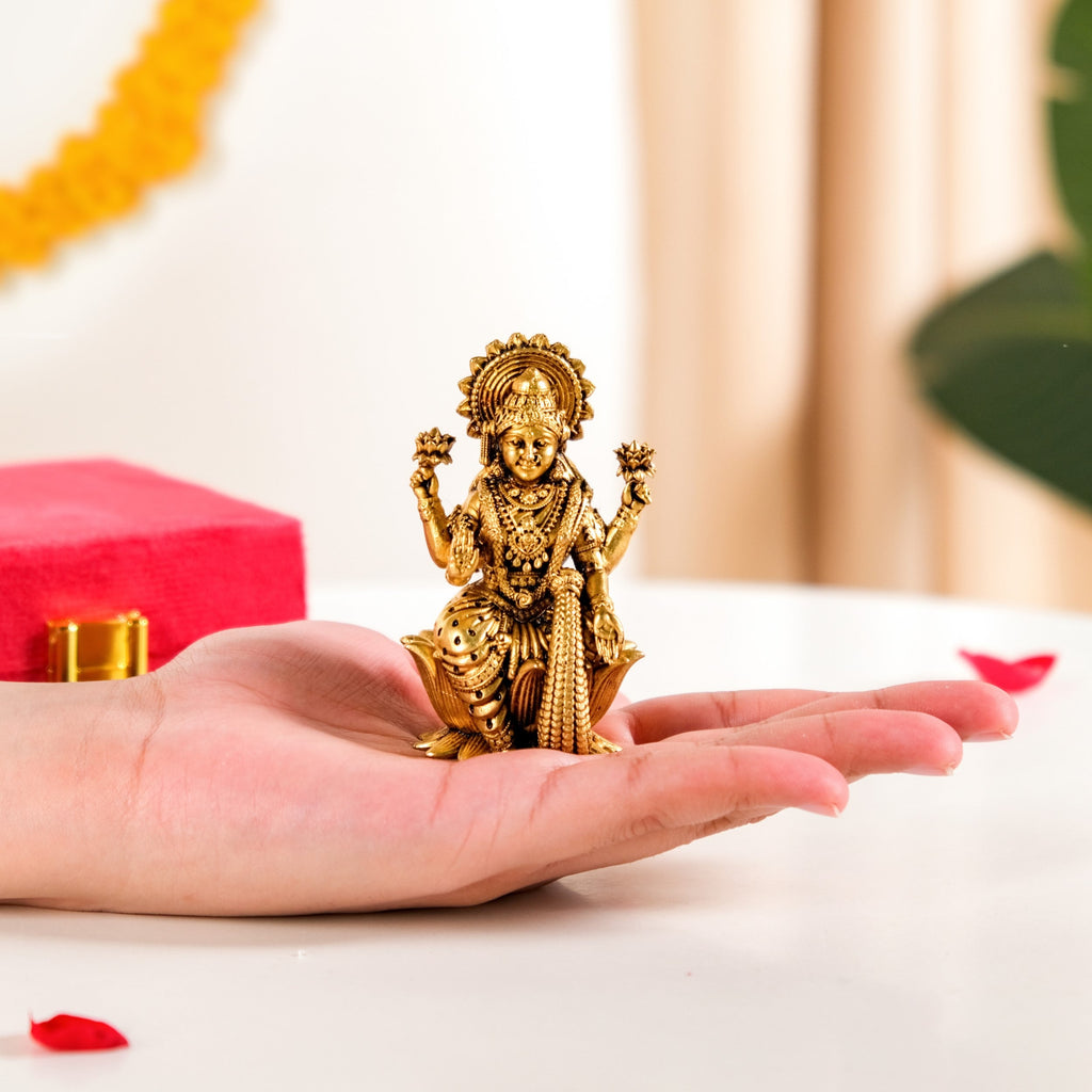 Pure Brass Lakshmi Idol 8cm Nestasia