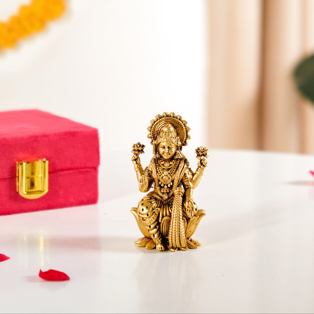 Pure Brass Lakshmi Idol 8cm Nestasia