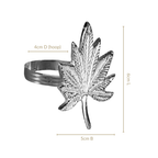 Pure Brass Leaf Inspired Napkin Ring Set Of 6 Silver Nestasia