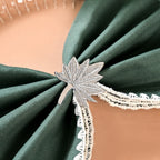 Pure Brass Leaf Inspired Napkin Ring Set Of 6 Silver Nestasia