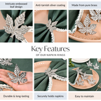 Pure Brass Maple Leaf Napkin Ring Set Of 6 Nestasia