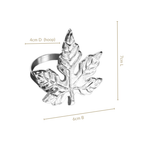 Pure Brass Maple Leaf Napkin Ring Set Of 6 Nestasia