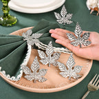 Pure Brass Maple Leaf Napkin Ring Set Of 6 Nestasia