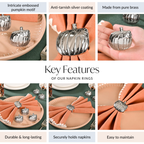 Pure Brass Pumpkin Napkin Ring Set Of 6 Silver Nestasia