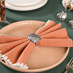 Pure Brass Pumpkin Napkin Ring Set Of 6 Silver Nestasia