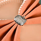 Pure Brass Pumpkin Napkin Ring Set Of 6 Silver Nestasia