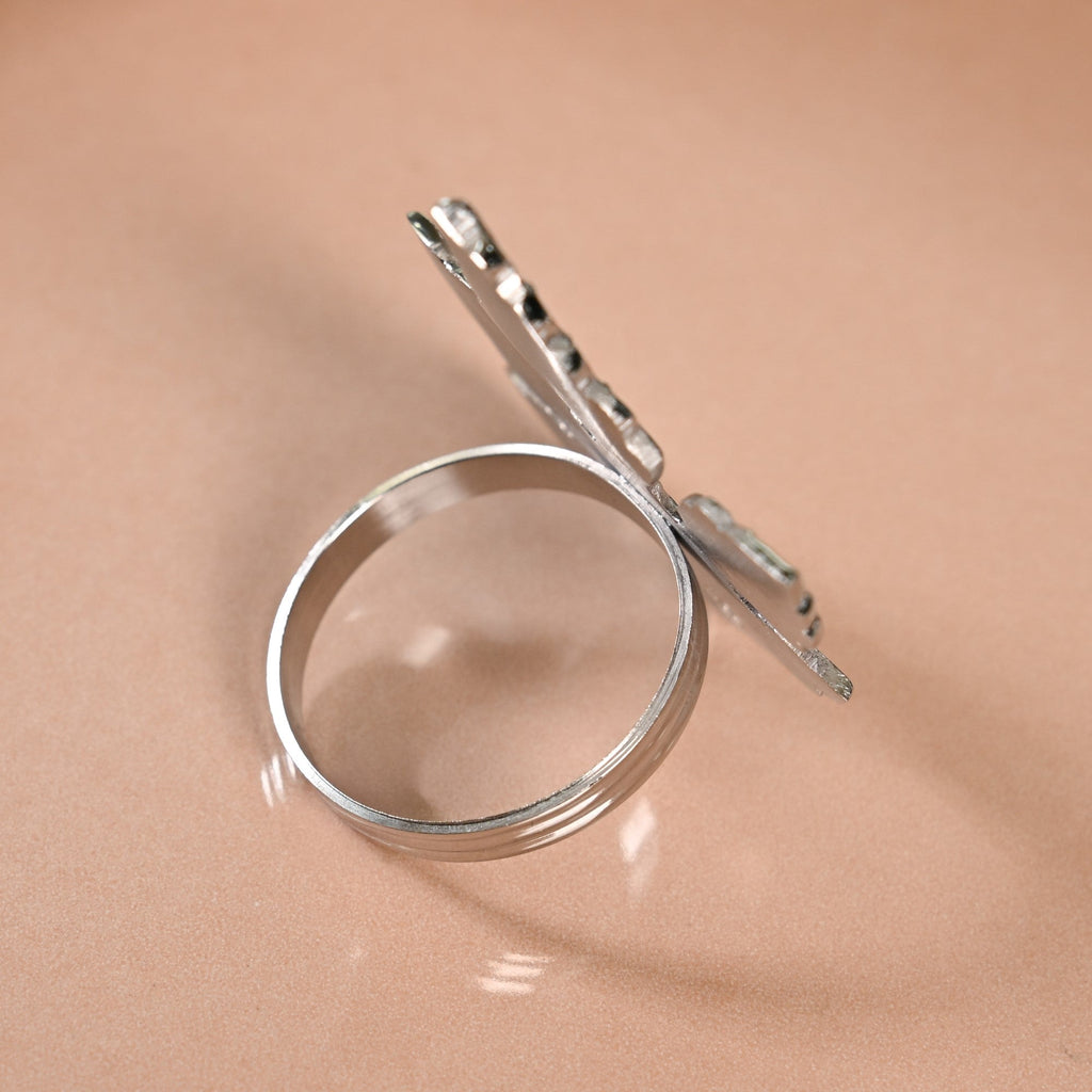 Star Napkin Ring Set Of 6 Silver Nestasia