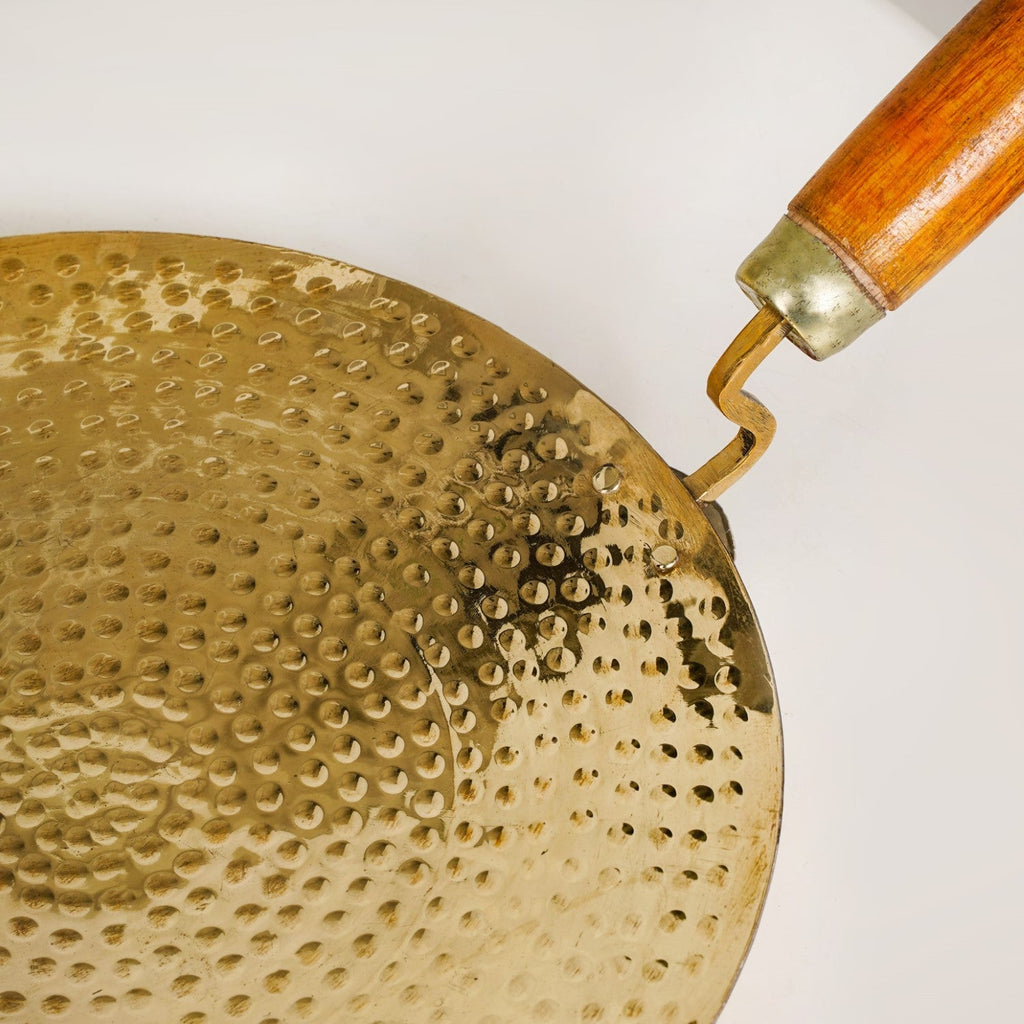 Pure Brass Tawa With Wooden Handle Nestasia