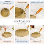 Pure Brass Tawa With Wooden Handle Nestasia