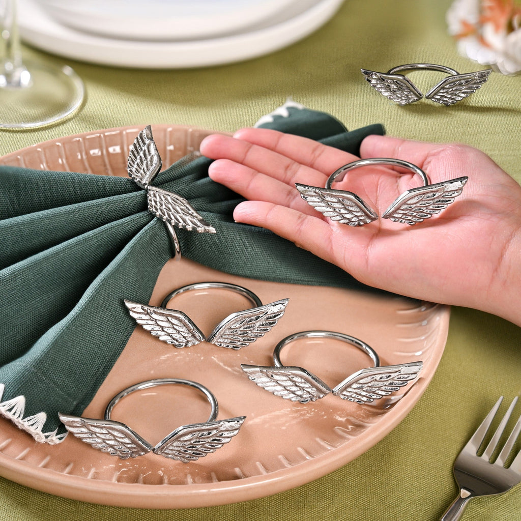 Wings Napkin Ring In Pure Brass Set Of 6 Nestasia