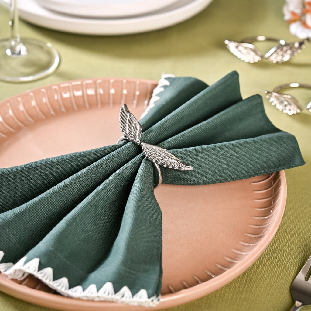 Wings Napkin Ring In Pure Brass Set Of 6 Nestasia