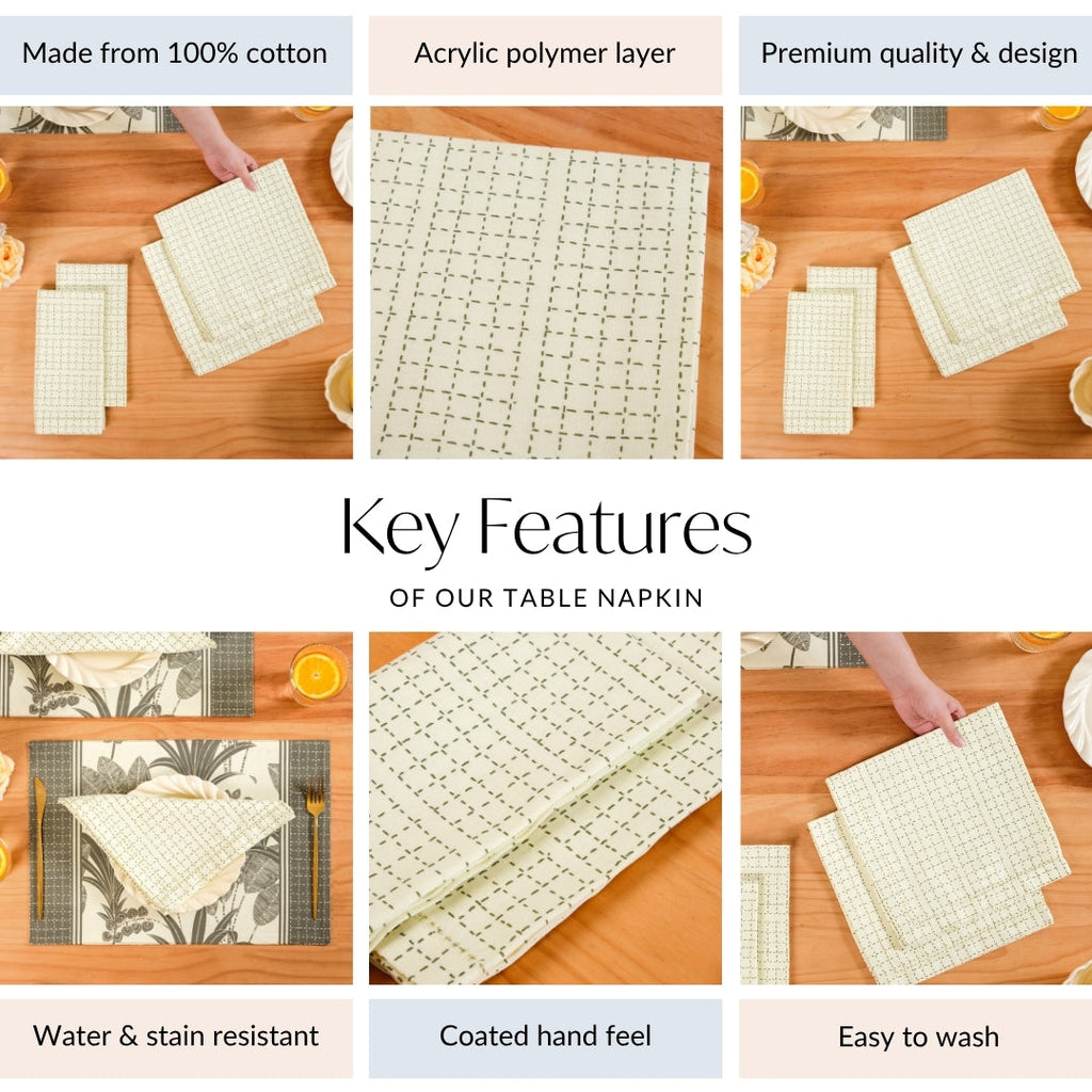 Pure Cotton Table Napkin Set Of 4 Nestasia
