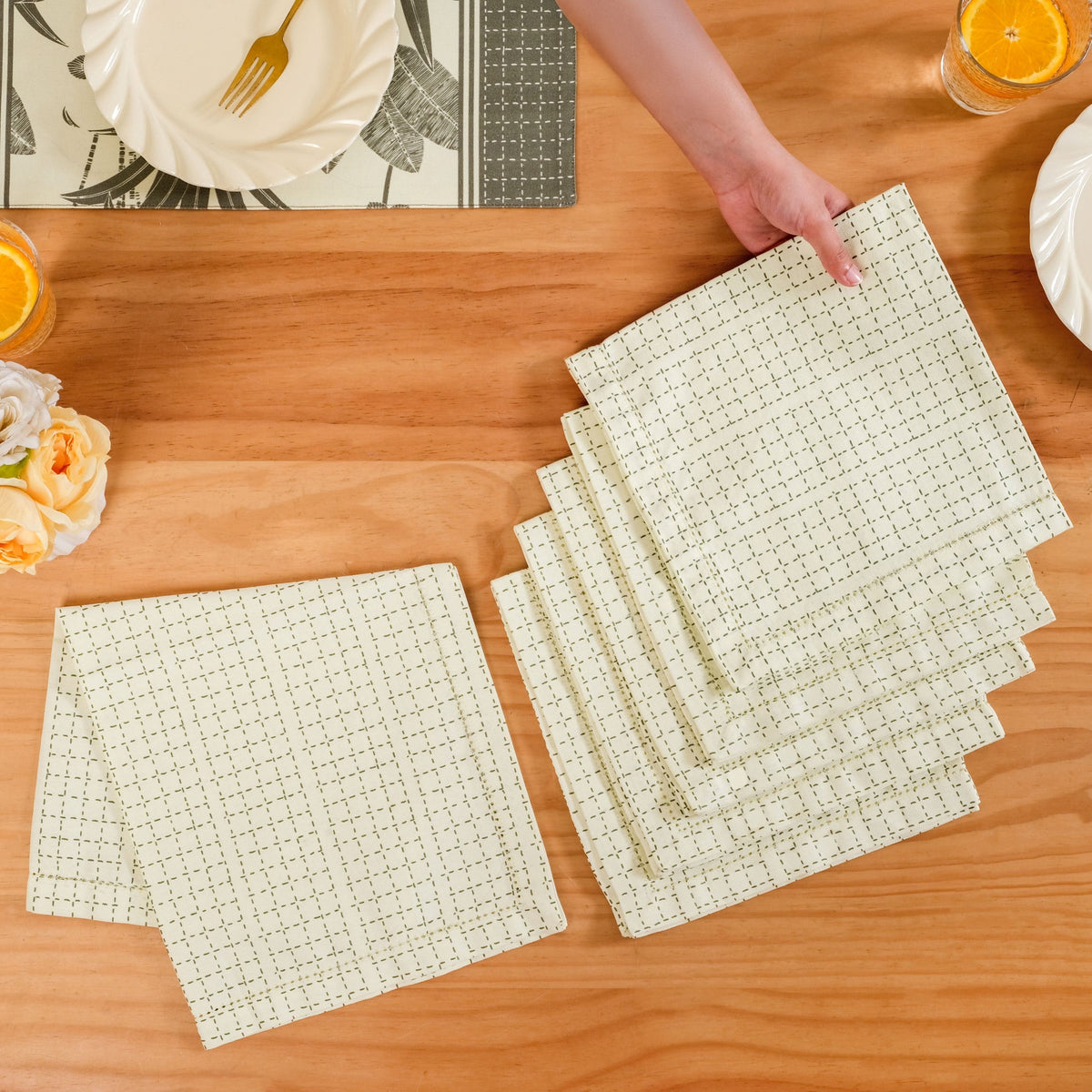 Pure Cotton Table Napkin Set Of 6 Nestasia