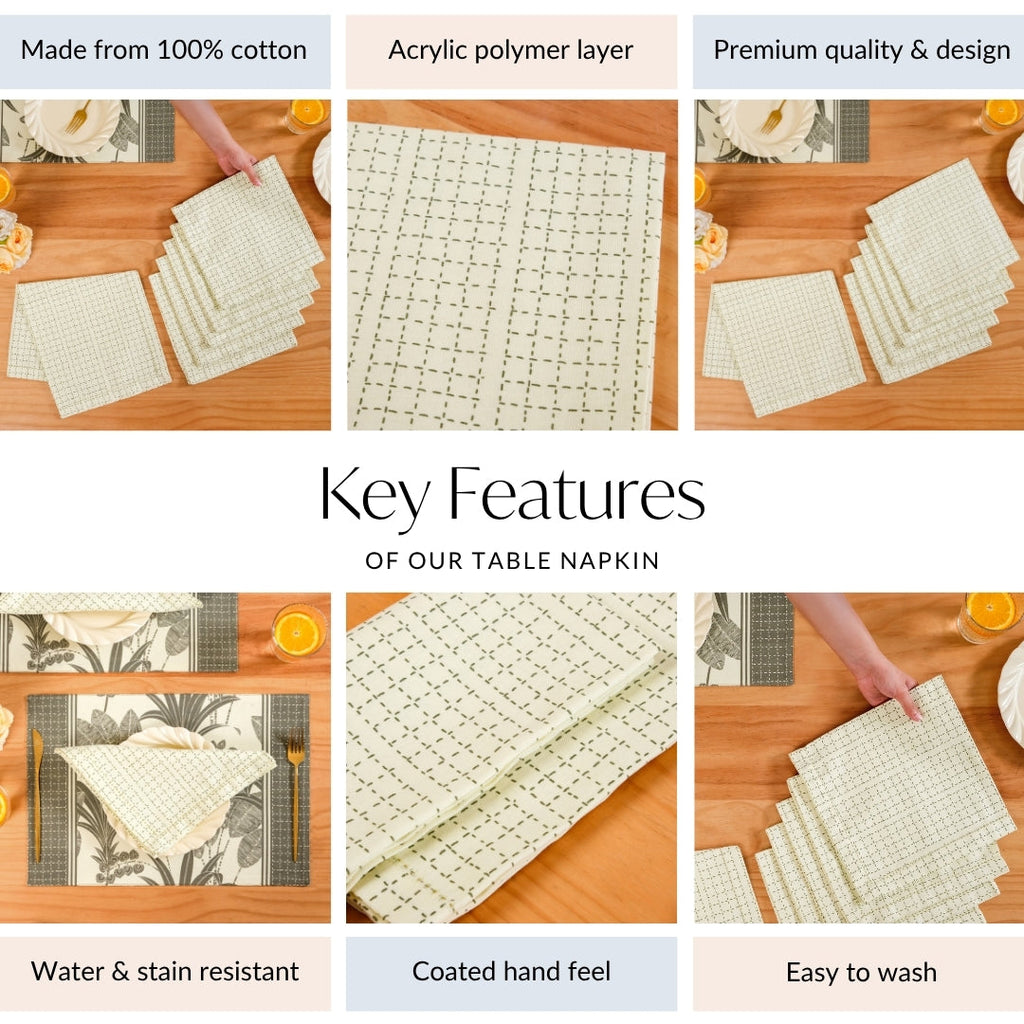 Pure Cotton Table Napkin Set Of 6 Nestasia