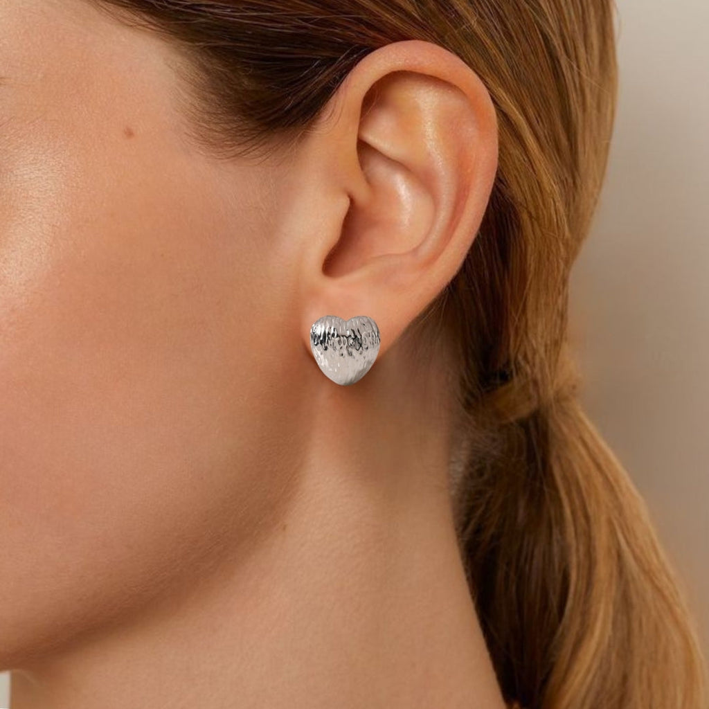 Pure Heart Studs Silver Nestasia