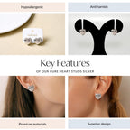 Pure Heart Studs Silver Nestasia