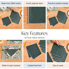 Pure Cotton Sacramento Green Table Napkin Set Of 6 Nestasia