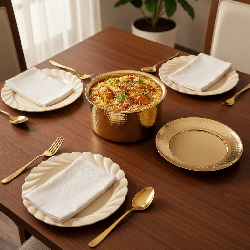 Pure Brass Patila With Lid 2000ml Nestasia
