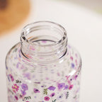 Purple Daisy Leakproof Borosilicate Glass Water Bottle With Lid 1000ml Nestasia