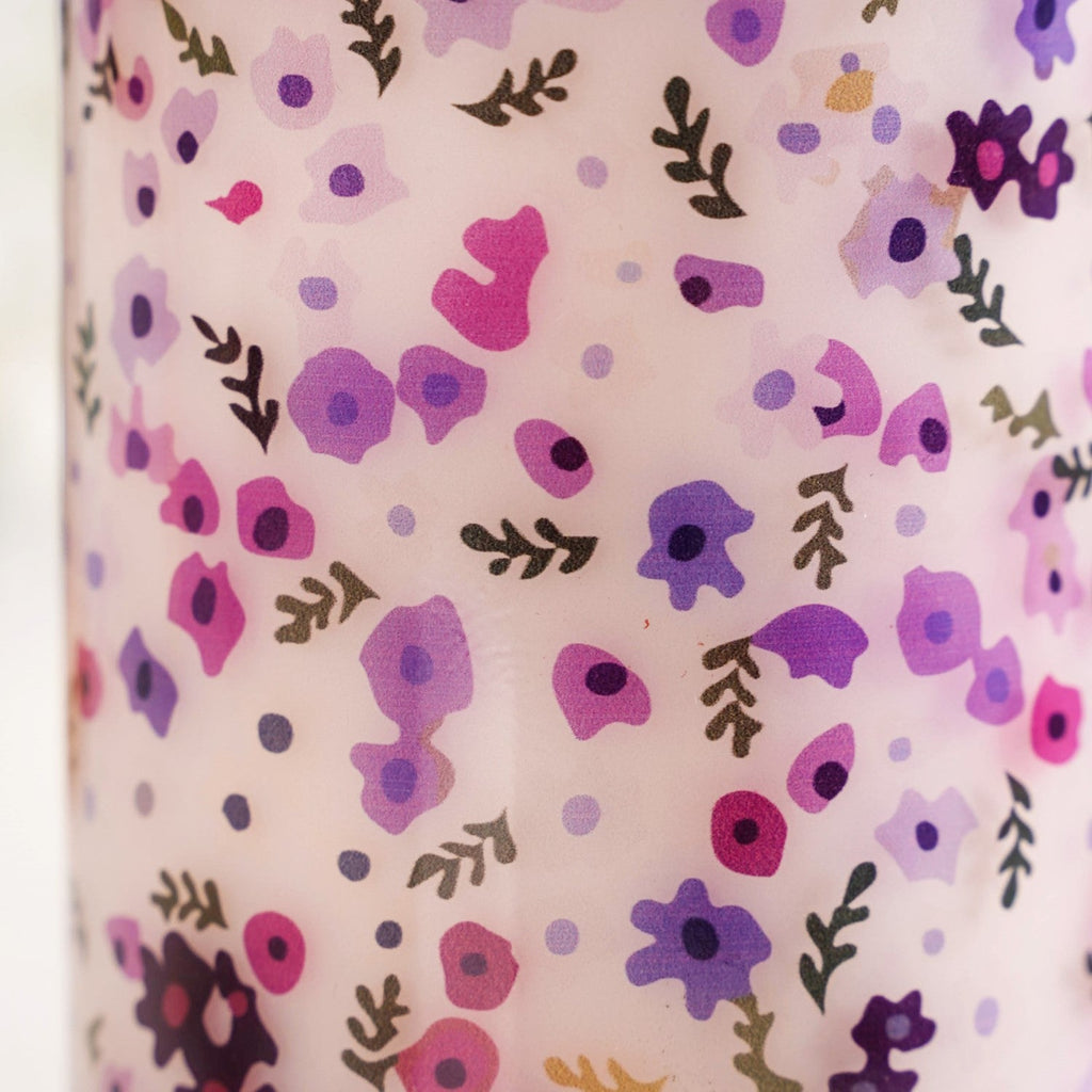 Purple Daisy Leakproof Borosilicate Glass Water Bottle With Lid 1000ml Nestasia