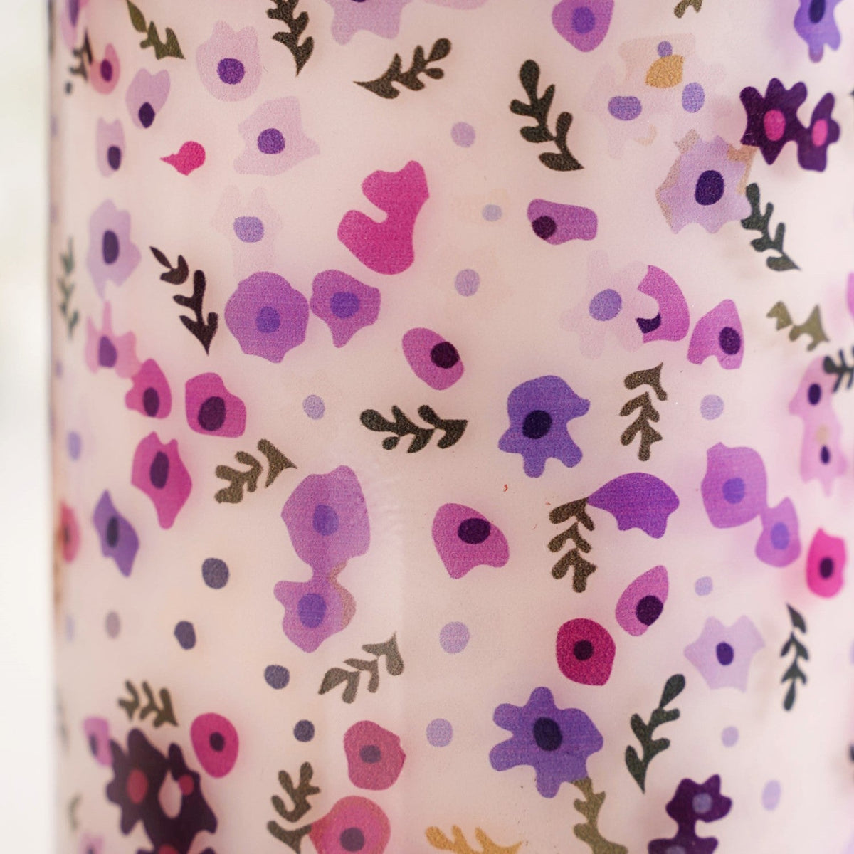 Purple Daisy Leakproof Borosilicate Glass Water Bottle With Lid 1000ml Nestasia
