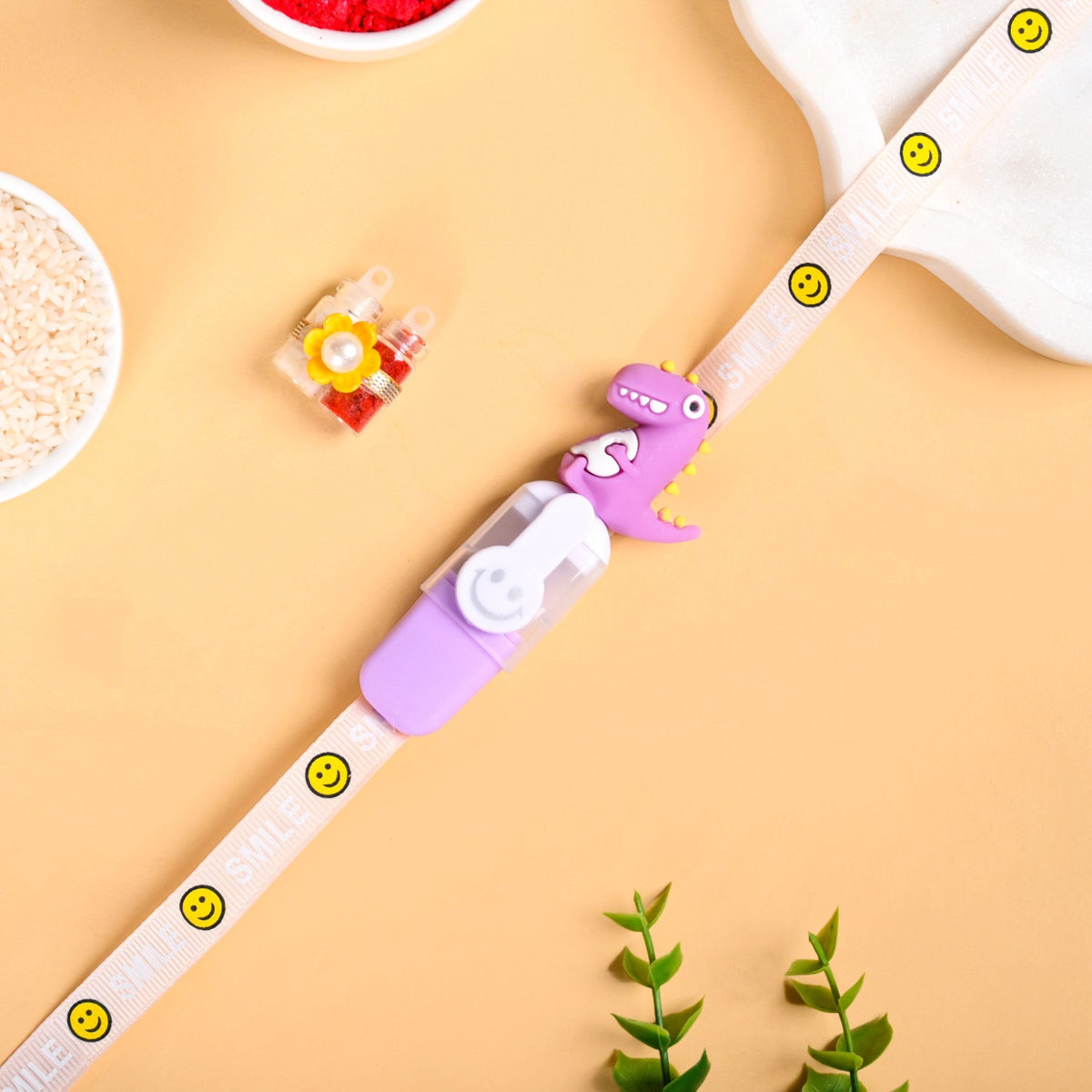 Purple Dino Rakhi Gift Set Nestasia