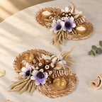 Purply Sustainable Handmade Bamboo Tealight Holder Set Of 2 Nestasia