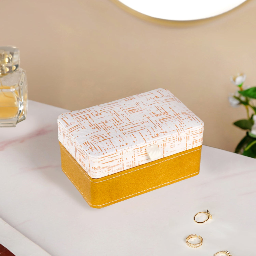 Quadrata Pattern Portable Jewellery Box With Mirror Nestasia