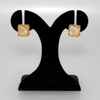 Quiet Twist Stud Earrings White Nestasia