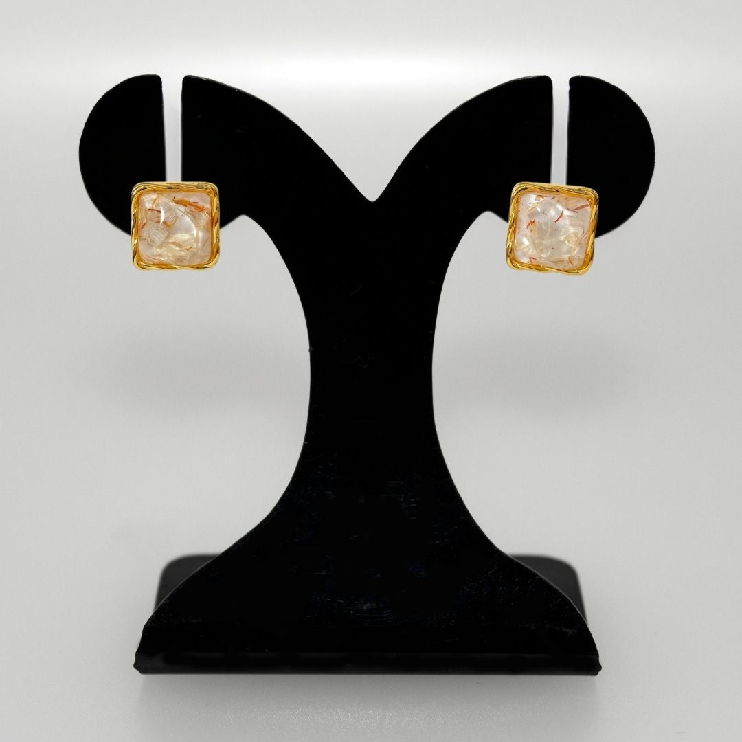 Quiet Twist Stud Earrings White Nestasia