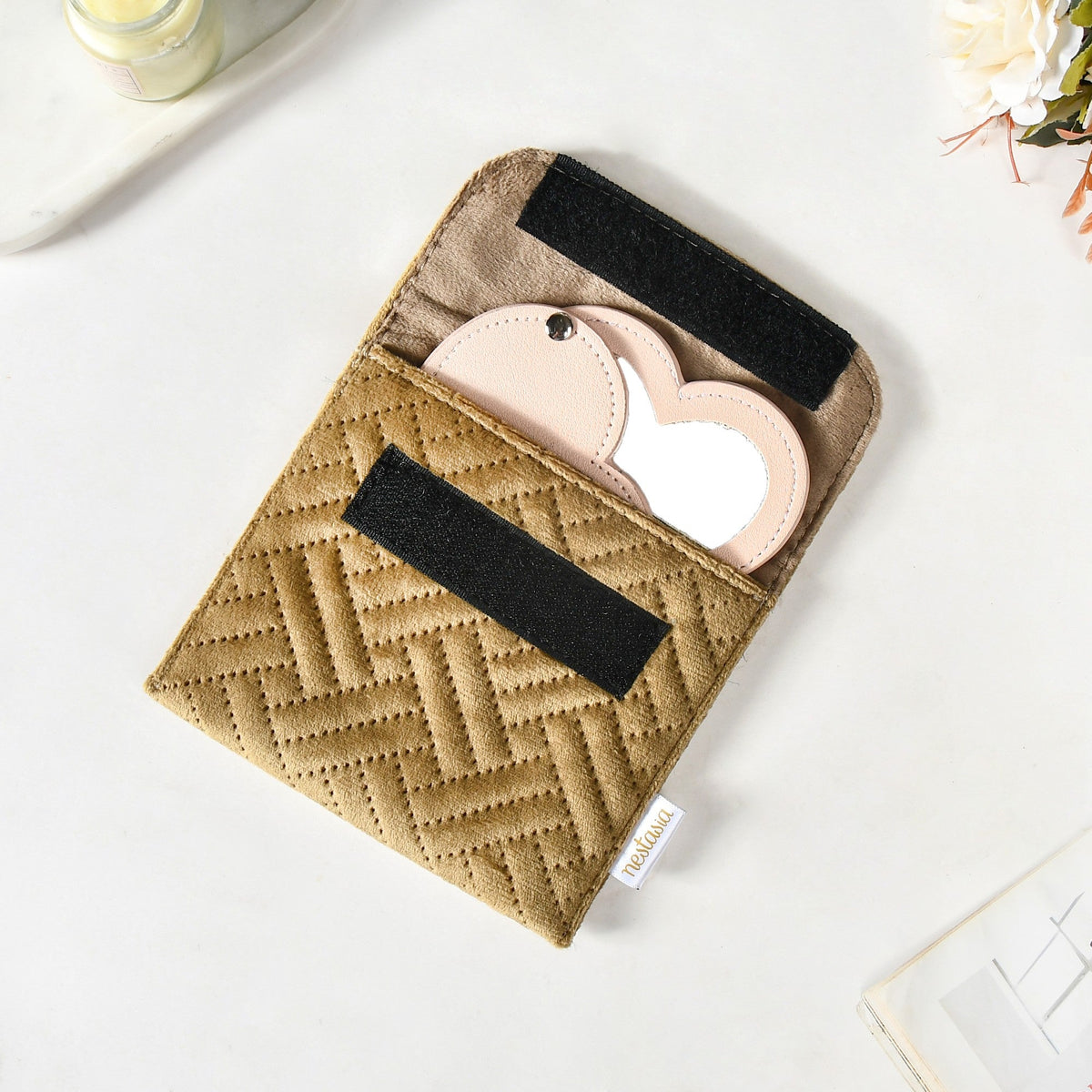 Quilted Versatile Small Makeup Pouch Set Of 4 Nestasia