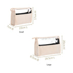 Quilted Cream White Nesting Travel Pouch Set Of 2 Nestasia