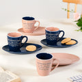 Quote Mugs Gift Set With 4 Cups 4 Saucers 250ml Nestasia