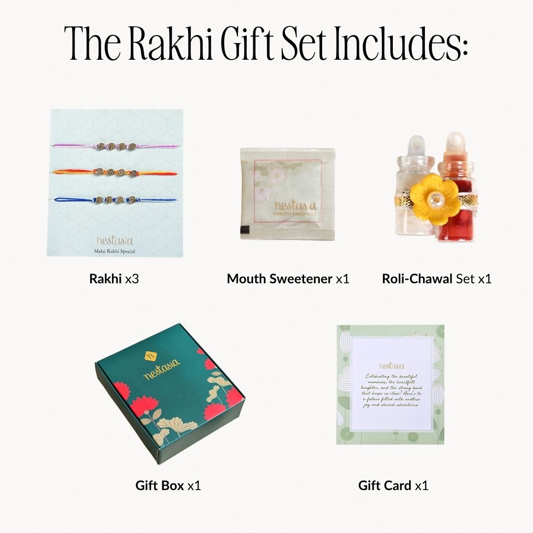 Moon Stone Rakhi Gift Set For Brother Nestasia
