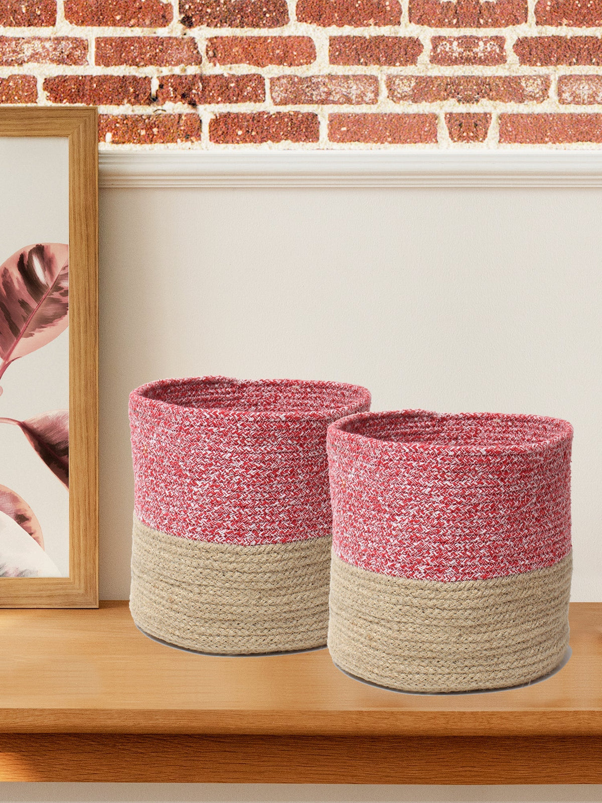 Set of 2 Functional Decor – Jute Basket for Storage & Greens