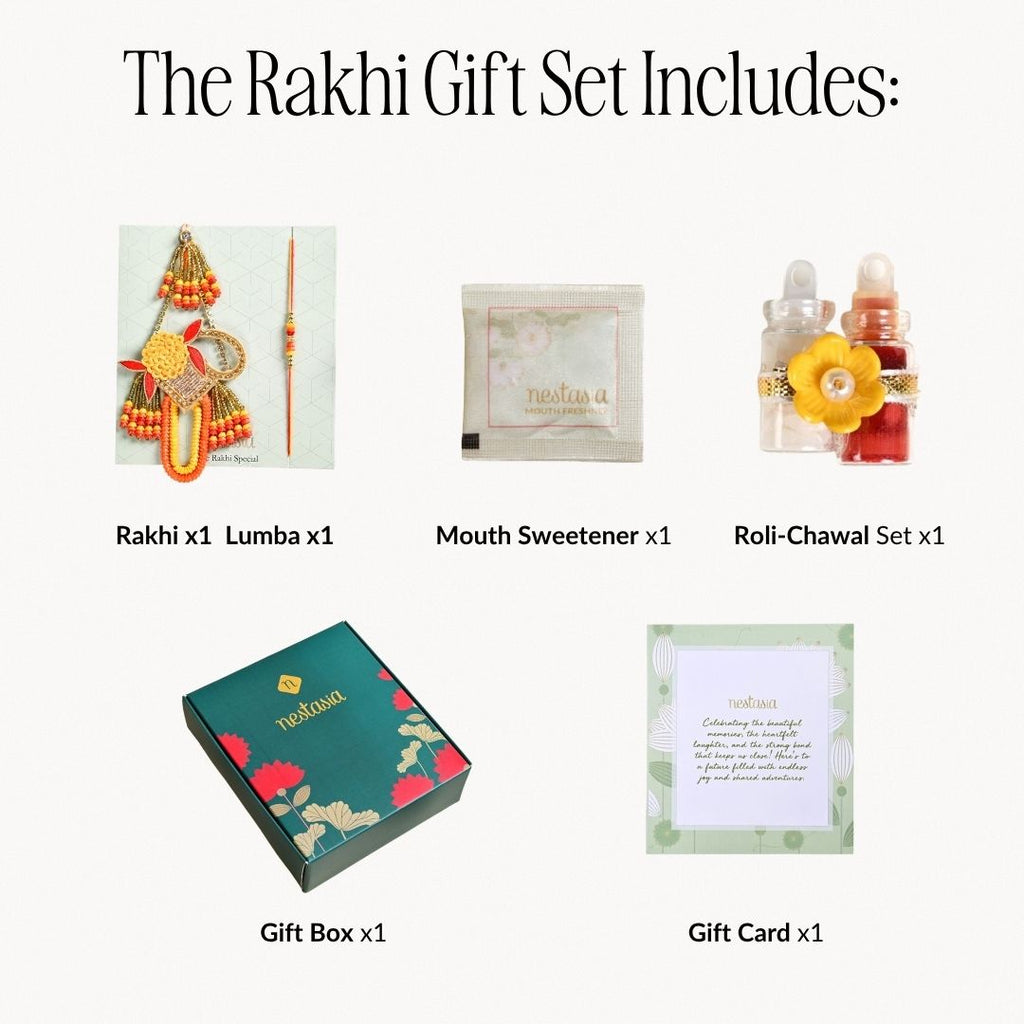 Marigold Grace Rakhi And Lumba Set Nestasia